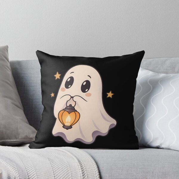 Item preview, Cute Cozy Ghost with Heart Lantern | Kawaii Halloween Spooky Cute Art designed and sold by stillhereworks.