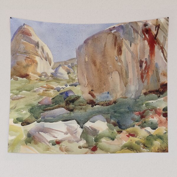 Item preview, John Singer Sargent The Simplon. Large Rocks - Vintage Mountain Nature Wall Art Poster designed and sold by lanaverera.