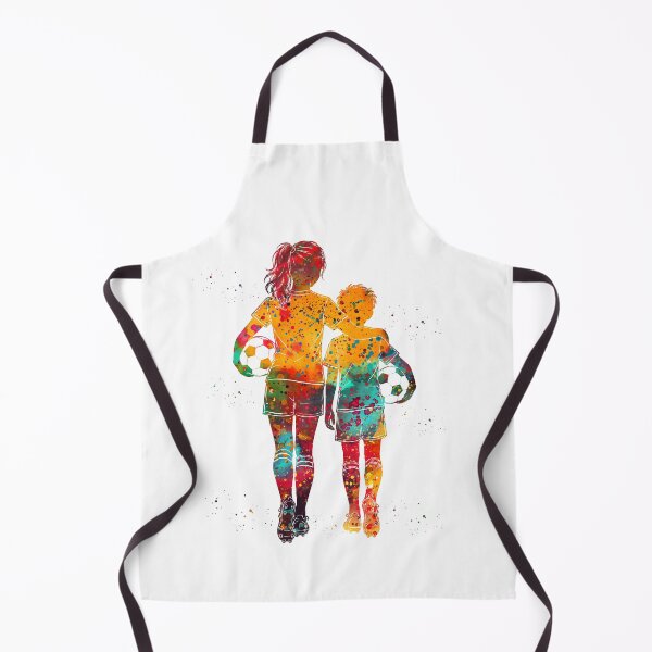 Item preview, Girl and Boy Soccer Players Watercolor Art designed and sold by Liededrom..