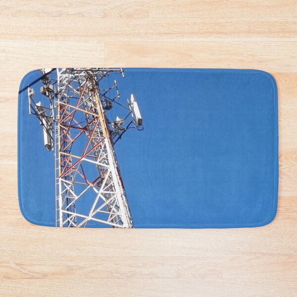 Item preview, Large telecommunications mast under a deep blue sky designed and sold by PicturePic.