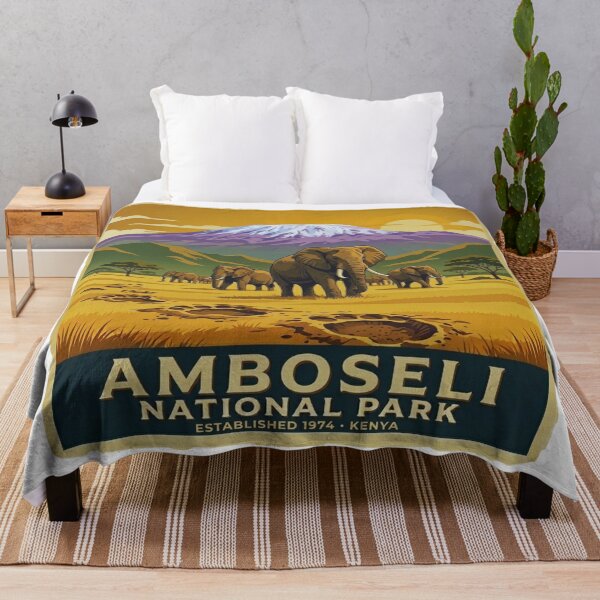 Item preview, Amboseli National Park Kenya Vintage Wildlife Elephant Travel Poster designed and sold by GabeMountainArt.