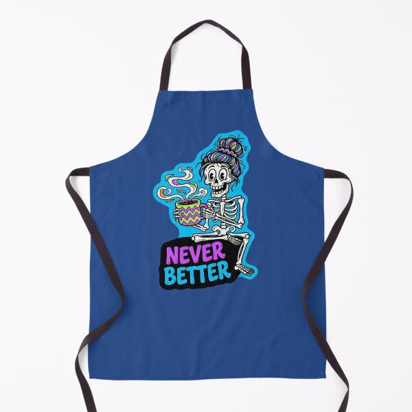 Item preview, Never Better Messy Bun Skeleton Halloween Coffee designed and sold by Endless7Art.