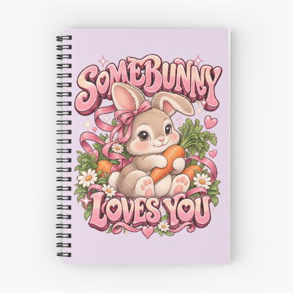 Item preview, Somebunny Loves You – Cute Bunny with Carrot and Flowers designed and sold by AwesomeBeyondLimits.