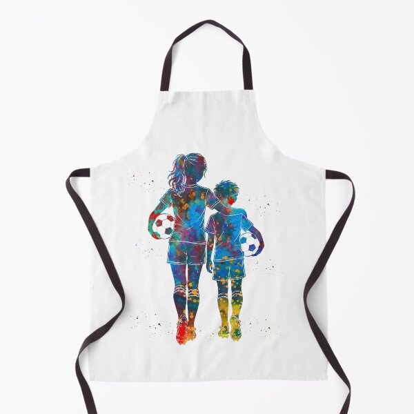 Item preview, Girl and Boy Soccer Players Watercolor Art designed and sold by Liededrom..