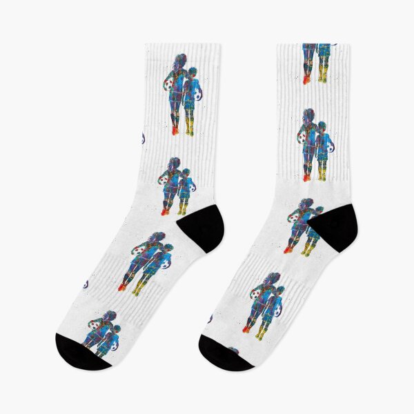 Item preview, Girl and Boy Soccer Players Watercolor Art designed and sold by Liededrom..