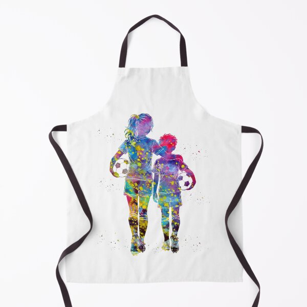 Item preview, Girl and Boy Soccer Players Watercolor Art designed and sold by Liededrom..