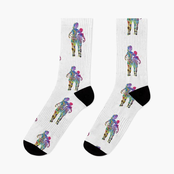 Item preview, Girl and Boy Soccer Players Watercolor Art designed and sold by Liededrom..