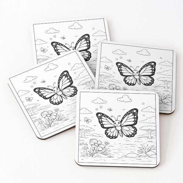 Item preview, Coloring book style print. Butterfly designed and sold by MS Production.