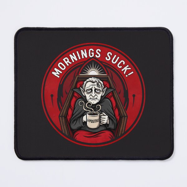 Item preview, Mornings Suck Tired Vampire Coffin Coffee designed and sold by Enea Kelo.