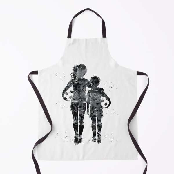 Item preview, Girl and Boy Soccer Players Watercolor Art designed and sold by Liededrom..