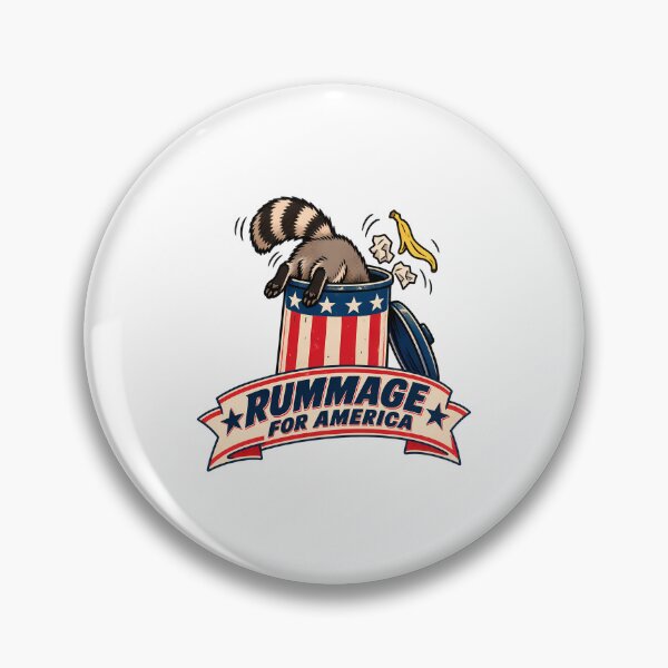 Item preview, Raccoon Trash Panda Rummage for America Banner designed and sold by bwanaboards.