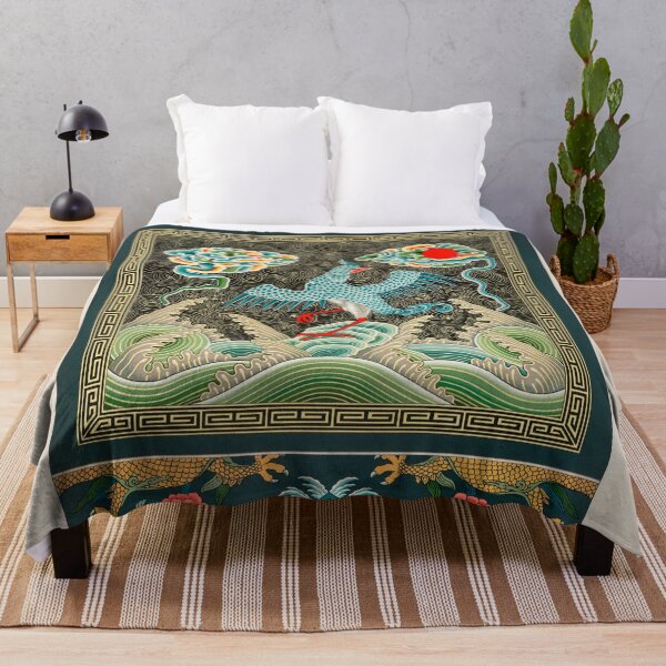 Item preview, Vintage Chinese Phoenix Art - Mythological Fenghuang Bird, Sea Waves & Dragon Pattern Illustration designed and sold by youngVl.