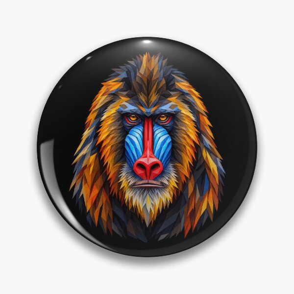 Item preview, Mandrill Portrait Geometric Wildlife Art designed and sold by redsharkuk.