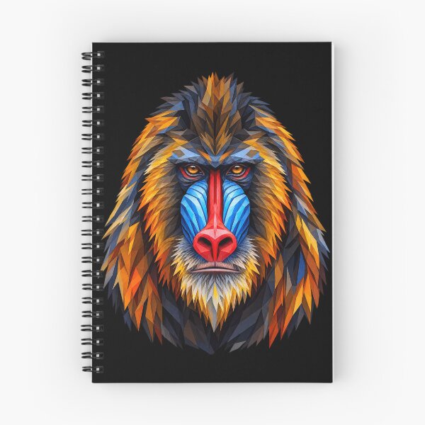Item preview, Mandrill Portrait Geometric Wildlife Art designed and sold by redsharkuk.