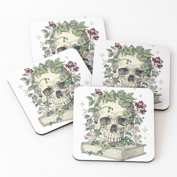 Item preview, Botanical Skull with Ivy on Vintage Book - Dark Academia Cottagegoth designed and sold by DNBY.
