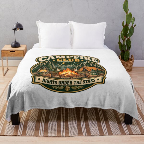 Item preview, Campfire Club Vintage Camping Nights Under The Stars T-Shirt designed and sold by EssentialsWear.