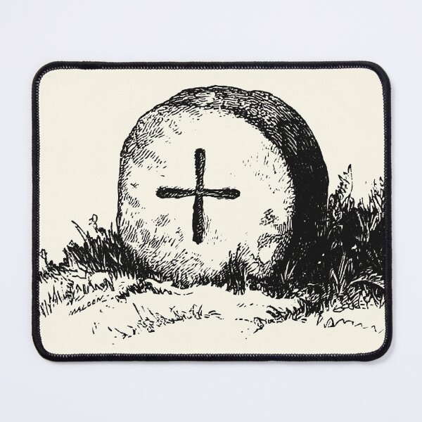 Item preview, Gravestone with Cross, Engraving from History of the Parish of Blisland by Sir John Maclean, 1868 designed and sold by Exhumed Archives.