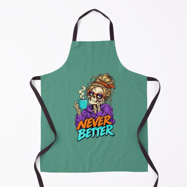 Item preview, Never Better Messy Bun Skeleton Halloween Coffee Lover designed and sold by Endless7Art.