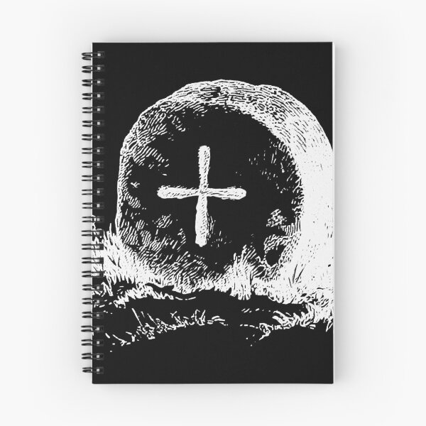 Item preview, Gravestone with Cross, Engraving from History of the Parish of Blisland by Sir John Maclean, 1868 (WHITE) designed and sold by Exhumed Archives.