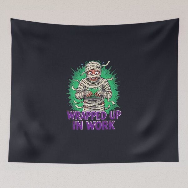 Item preview, Wrapped Up In Work Mummy Laptop designed and sold by Enea Kelo.