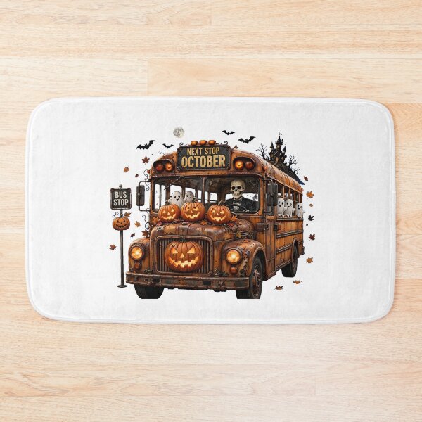 Item preview, Next Stop October - Spooky Ghost Bus Halloween Haunted Shirt designed and sold by OmniaRozza.
