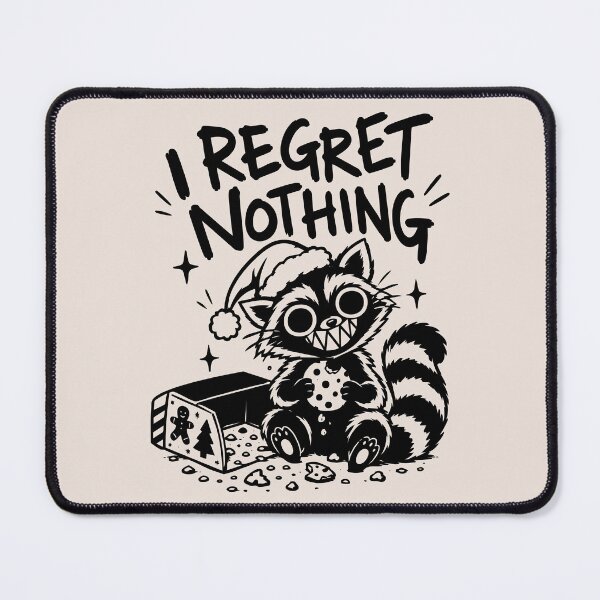 Item preview, I Regret Nothing Funny Christmas Raccoon Cookie Thief designed and sold by CamaleonDesigns.