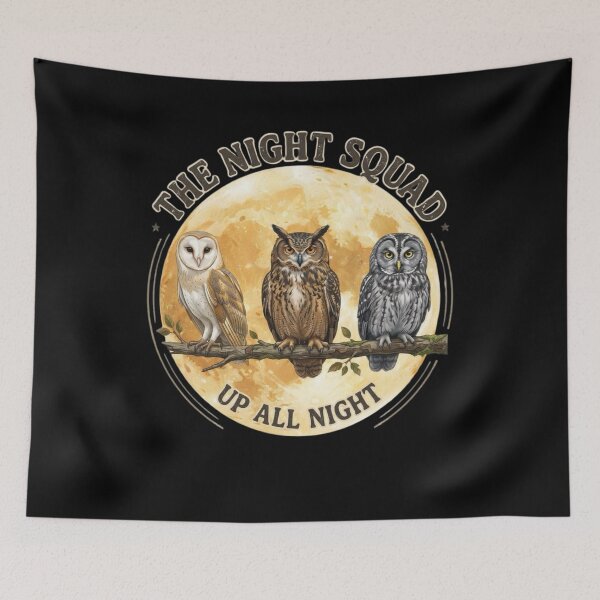Item preview, The Night Squad: Owls Up All Night designed and sold by BikTee.