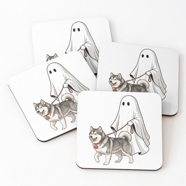 Item preview, Alaskan Malamute Ghost Walking Dog Halloween Spooky Dog Mom Cute Husky Sled Dog Fall Humor designed and sold by raedattia.