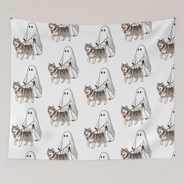 Item preview, Alaskan Malamute Ghost Walking Dog Halloween Spooky Dog Mom Cute Husky Sled Dog Fall Humor designed and sold by raedattia.