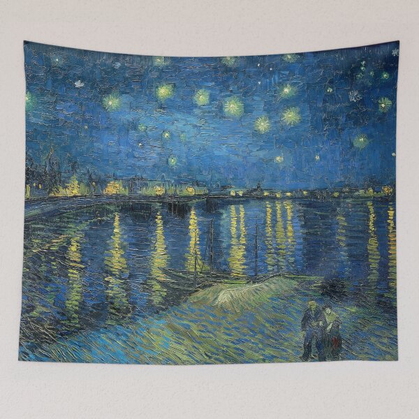 Item preview, Starry Night Over the Rhone by Vincent van Gogh - Famous Post Impressionist Night Sky & River Oil Painting designed and sold by youngVl.