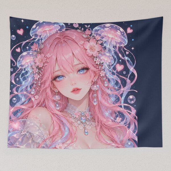 Item preview, Pastel Jellyfish Princess – Dreamy Sakura Anime Girl designed and sold by Alcyone-Blue.