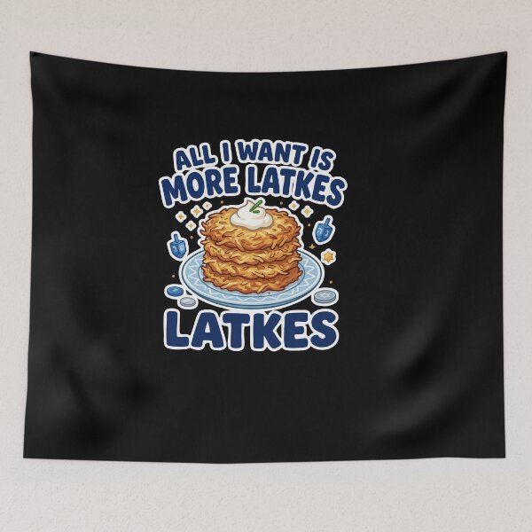 Item preview, All I Want Is More Latkes Hanukkah Jewish Food designed and sold by AmeliaShirts.
