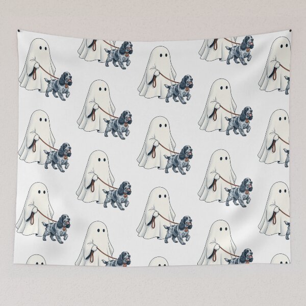Item preview, English Cocker Spaniel Ghost Walking Dog Halloween Spooky Dog Mom Blue Roan Fall Humor designed and sold by raedattia.