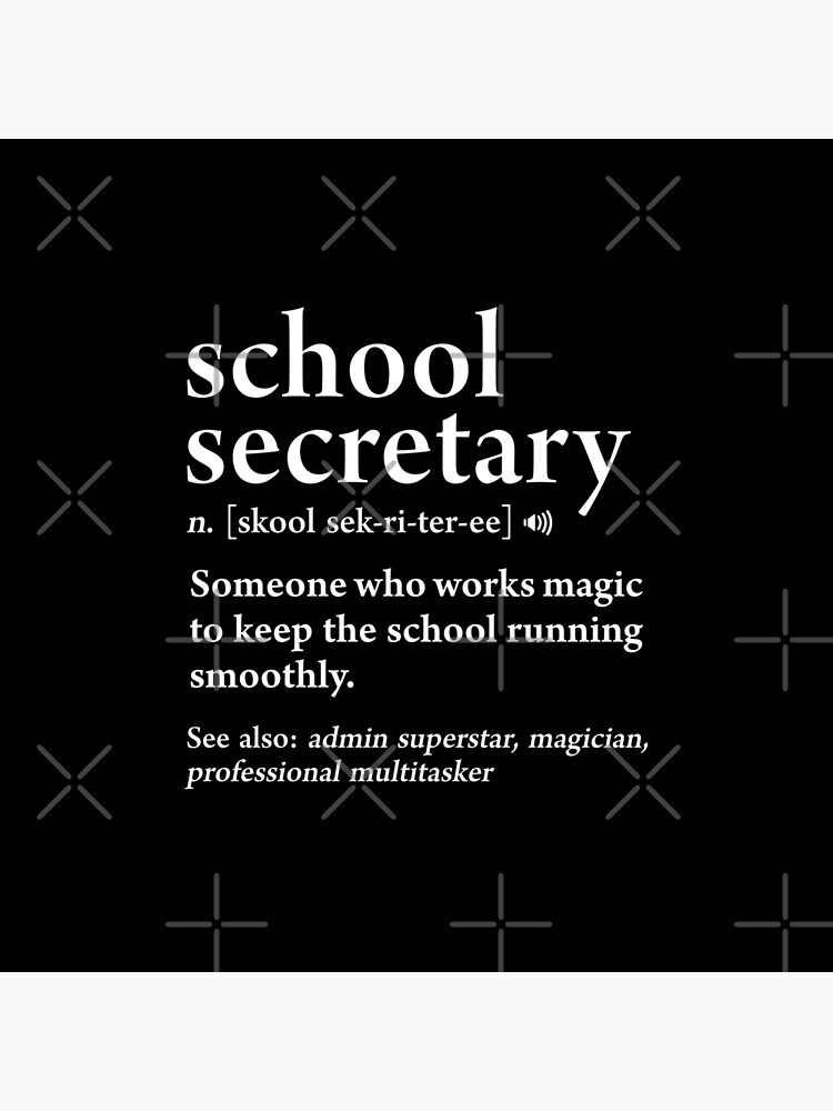 "School Secretary Definition Funny Job Meaning Office Staff" Throw