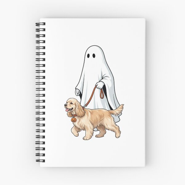 Item preview, American Cocker Spaniel Ghost Walking Dog Halloween Spooky Dog Mom Buff Blond Spaniel Humor designed and sold by raedattia.