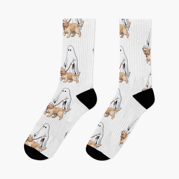 Item preview, American Cocker Spaniel Ghost Walking Dog Halloween Spooky Dog Mom Buff Blond Spaniel Humor designed and sold by raedattia.