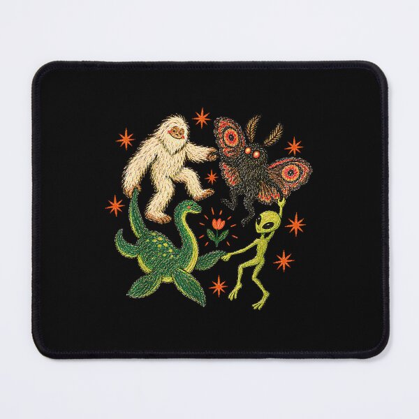 Item preview, Cryptid Friends Mothman Bigfoot Nessie Alien Vintage Weirdcore designed and sold by Byhergawaa.