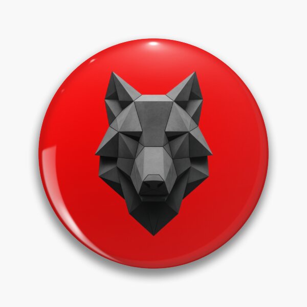 Item preview, A stark geometric wolf head constructed from heavy angular planes designed and sold by 123ks.