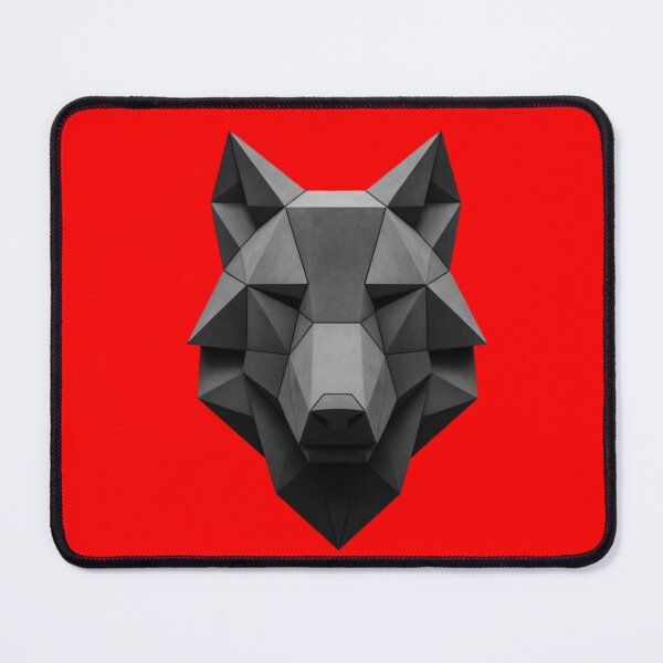Item preview, A stark geometric wolf head constructed from heavy angular planes designed and sold by 123ks.