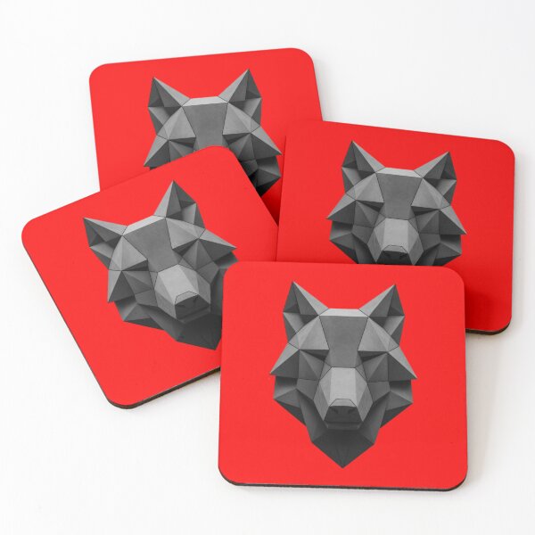 Item preview, A stark geometric wolf head constructed from heavy angular planes designed and sold by 123ks.