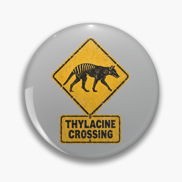 Item preview, Vintage Thylacine Crossing Road Sign Tassie designed and sold by Yellowriversss.