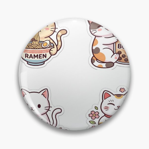 Item preview, Retro Japanese Anime Cats 4-in-1 Sticker Pack designed and sold by RetroVibe Supply.