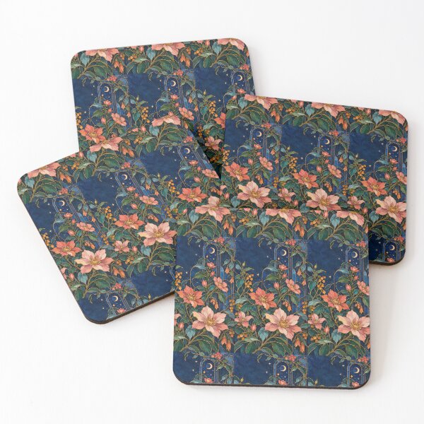 Item preview, Midnight Conservatory – Botanical Stained Glass Floral Pattern designed and sold by astersgraphics.