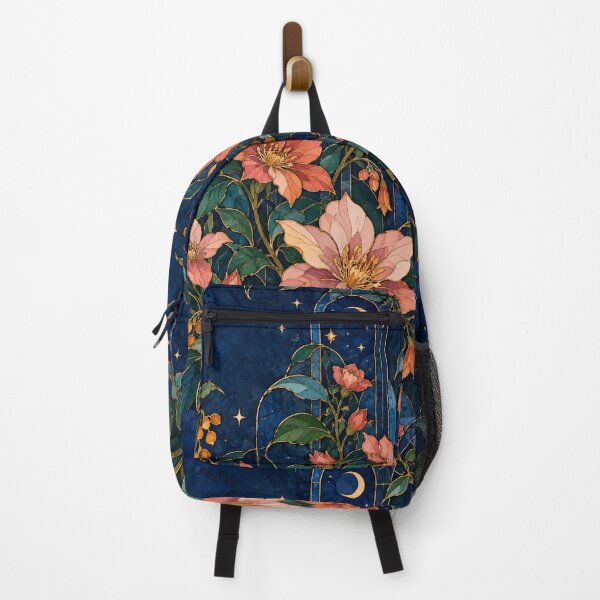 Item preview, Midnight Conservatory – Botanical Stained Glass Floral Pattern designed and sold by astersgraphics.