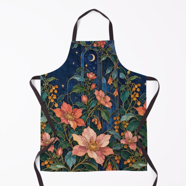 Item preview, Midnight Conservatory – Botanical Stained Glass Floral Pattern designed and sold by astersgraphics.