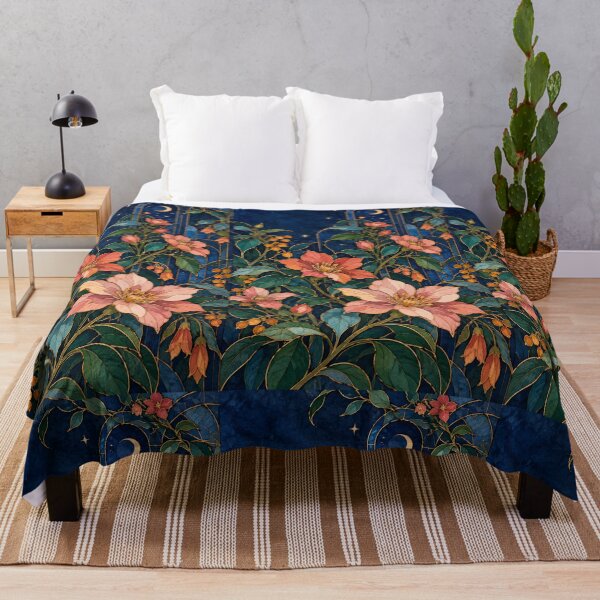 Item preview, Midnight Conservatory – Botanical Stained Glass Floral Pattern designed and sold by astersgraphics.