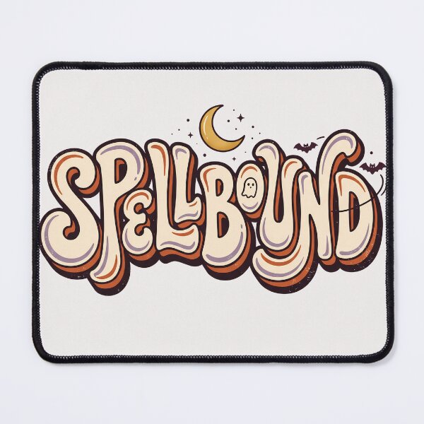 Item preview, Spellbound Retro Groovy Halloween Typography | Cute Witchy Ghost Moon Bats designed and sold by stillhereworks.