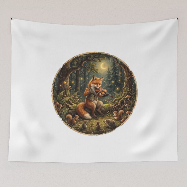 Item preview, Fox Playing Violin Enchanted Forest Illustration designed and sold by DariaOltes.
