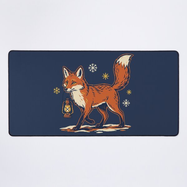 Item preview, Red Fox With Lantern Linocut Print designed and sold by Rariks.