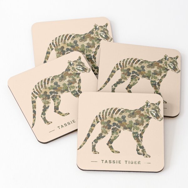Item preview, Camo Tassie Tiger Thylacine Vintage Wildlife designed and sold by Yellowriversss.